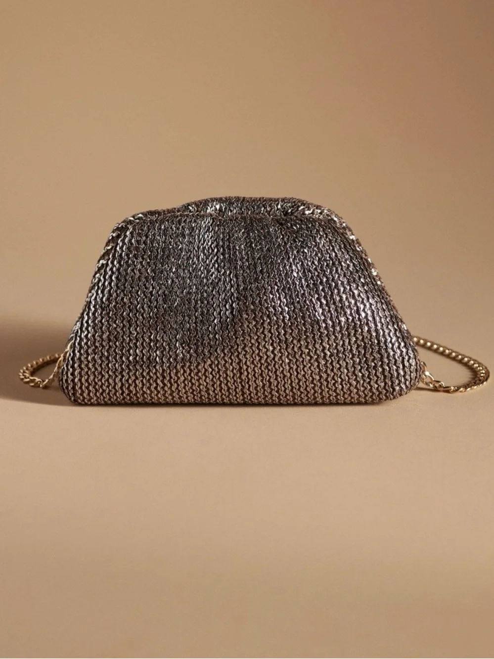 Frankie Mini Clutch: Metallic Raffia Edition from Anthropologie